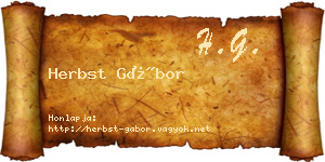 Herbst Gábor névjegykártya